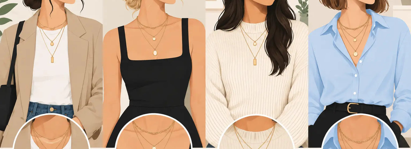 Necklace Layering Outfit Examples to Wear Now