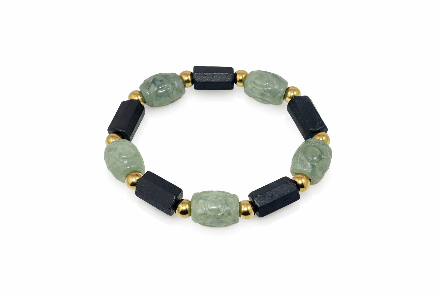 Raw tourmaline with a grade barrel jade stainless steel ball bracelet   jade-11.5x13.5cm tourmaline-8.5x14.5cm Diameter-14cm