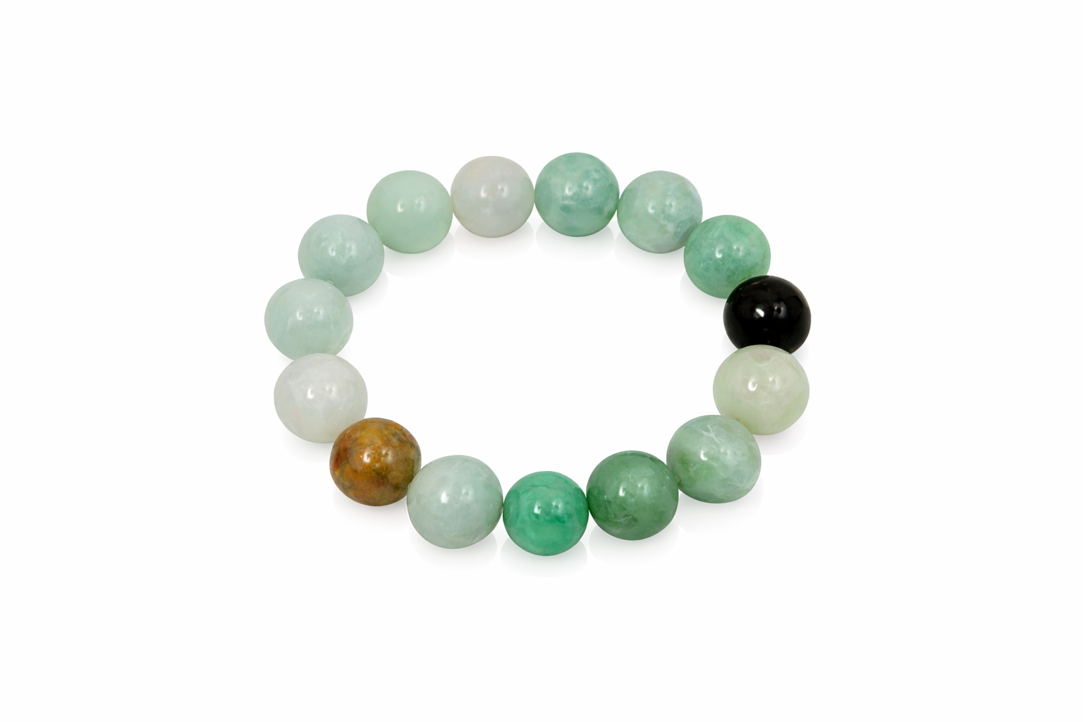A grade jade mix colour 13-13.5mm bracelet Diameter-15cm