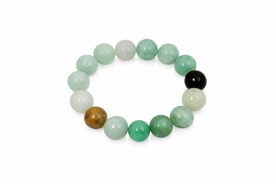 A grade jade mix colour 13-13.5mm bracelet Diameter-15cm