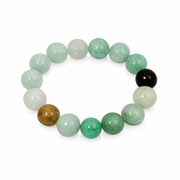 A grade jade mix colour 13-13.5mm bracelet Diameter-15cm
