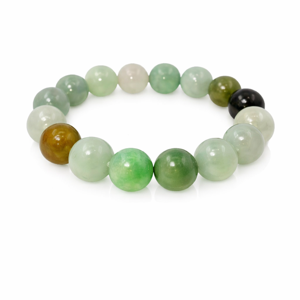 A grade jade mix colour 13-13.5mm bracelet Diameter-15cm