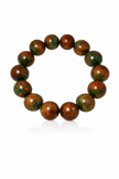 A grade deep red and green jade 14mm bracelet Diameter-15cm