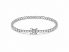 Moissanite 3mm Round Tennis 925 Silver Bracelet