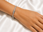 Moissanite 4mm Round Tennis 925 Silver Bracelet