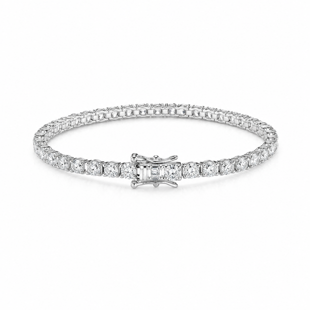 Moissanite 4mm Round Tennis 925 Silver Bracelet