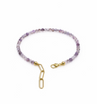 Amethyst Phantom Faceted 3-3.5mm With Stainless Steel Hook Bracelet