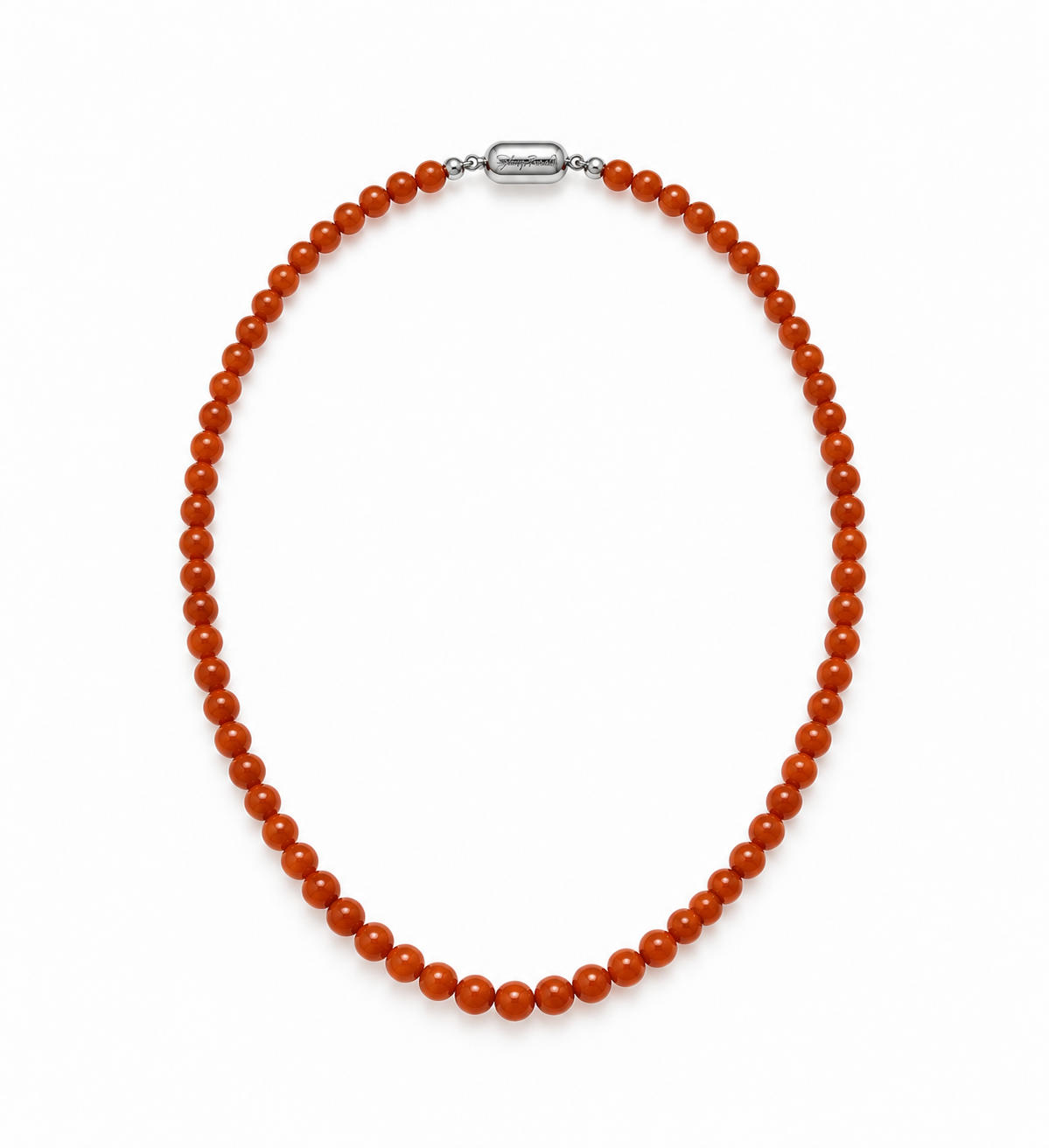 Red Treated Jade 5.5-6mm Strand Necklace