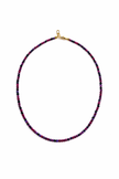 Mix Ruby Sapphire Beads Strand  2-2.5mm Stainless Steel Necklace
