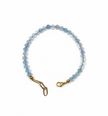 Aquamarine  Faceted 4-4.5mm With Stainless Steel Hook Bracelet