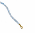 Aquamarine  Faceted 4-4.5mm With Stainless Steel Hook Bracelet