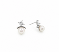 Fresh Water pearl 8-8.5mm Zirconia zinc alloy earring 10x15mm