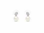 Fresh Water Pearl With Top Cubic Zirconia Alloy earring