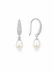 Fresh Water Pearl Rice With Cubic Zirconia Alloy Dangling earring