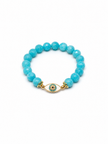 Amazonite Faceted With Enamel Separator Bracelet