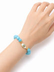 Amazonite Faceted With Enamel Separator Bracelet