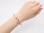 Lavender Amethyst, Aquamarine & Madagascar Rose Quartz 6.5-7.0mm bracelet