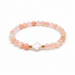 Sakura Agate 6-6.5mm With Fresh Water Pearl bracelet