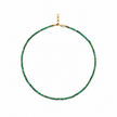 Emerald Beads Strand  3-3.5mm Stainless Steel Necklace