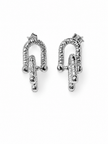 Stainless Steel Cable Ball Hammered Links Earring