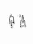 Stainless Steel Cable Ball Hammered Links Earring