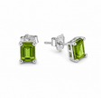 Peridot Square Faceted 925 silver earring