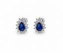 Sapphire Drop With Zirconia 925 silver earring