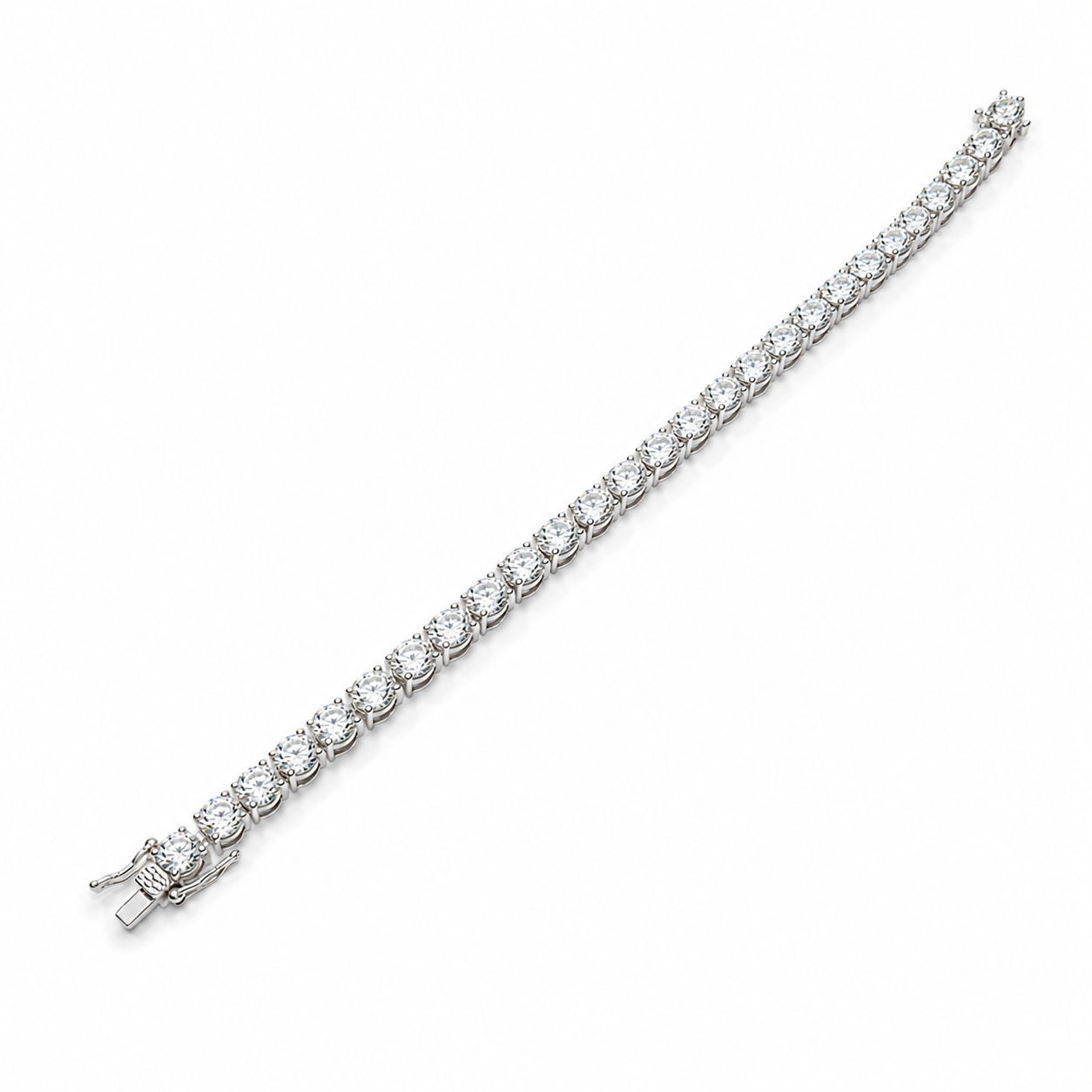 Moissanite 5mm Round Tennis 925 Silver Bracelet