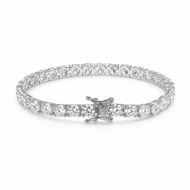 Moissanite 5mm Round Tennis 925 Silver Bracelet