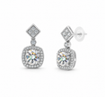 Moissanite 1.0ct round With Cubic Zirconia 925 silver earring