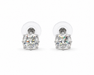 Moissanite 2.0ct Cushion Crown 925 silver earring