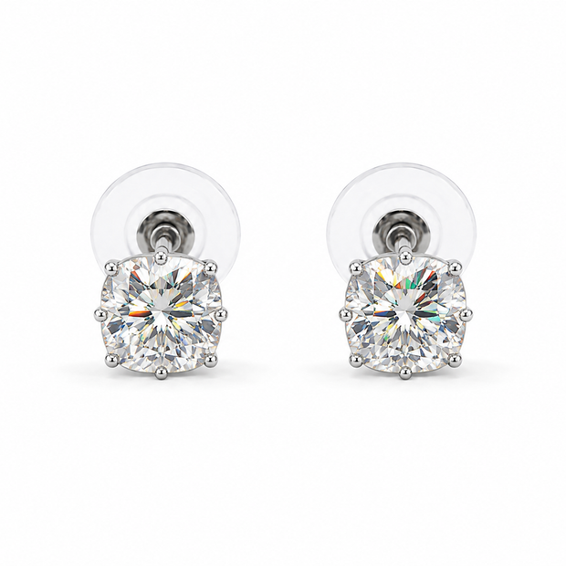 Moissanite 2.0ct Cushion Crown 925 silver earring