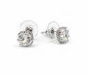 Moissanite 2.0ct Cushion Crown 925 silver earring