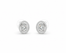 Moissanite 0.5ct Oval With Cubic Zirconia 925 silver earring