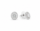 Moissanite 0.5ct Oval With Cubic Zirconia 925 silver earring