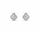 Moissanite Clover With Cubic Zirconia 925 silver earring