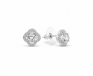 Moissanite Clover With Cubic Zirconia 925 silver earring