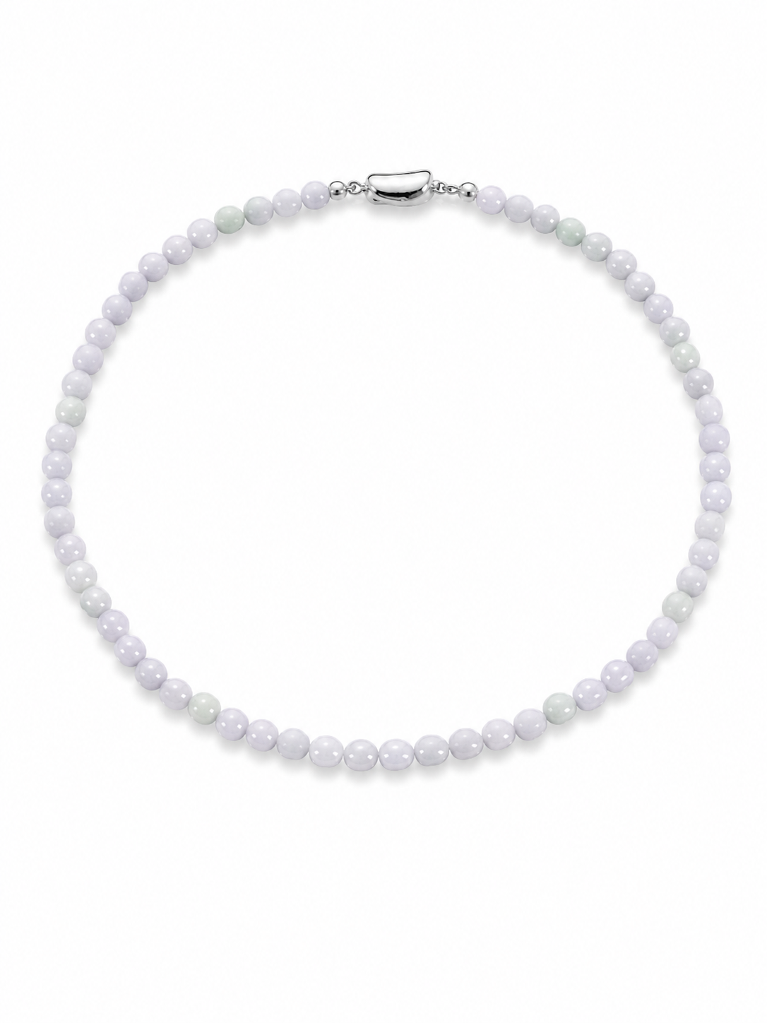A Grade Light Lavender Jade 6mm Beads Necklace