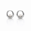 Fresh water pearl 5.5-6mm huggie hoop zinc alloy earring 14.5x15.5mm