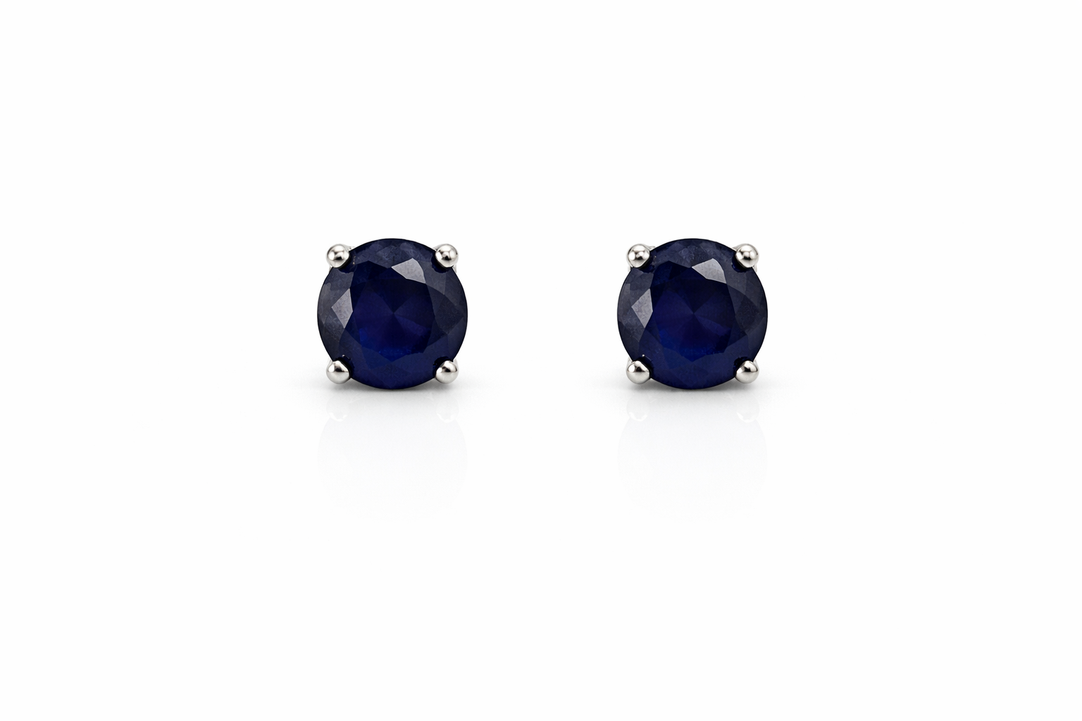 Sapphire Round 925 silver earring 0.6mm