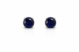 Sapphire Round 925 silver earring 0.6mm