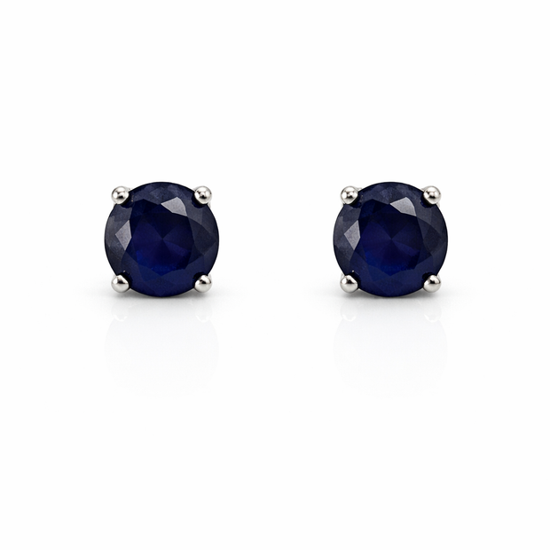 Sapphire Round 925 silver earring 0.6mm