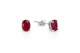 Ruby oval 925 silver earring 0.8x0.6mm