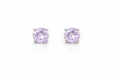 Amethyst round 925 silver earring 0.6mm