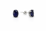 Sapphire oval 925 silver earring 0.8x0.6mm