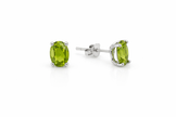 Peridot oval 925 silver earring 0.7x0.5mm