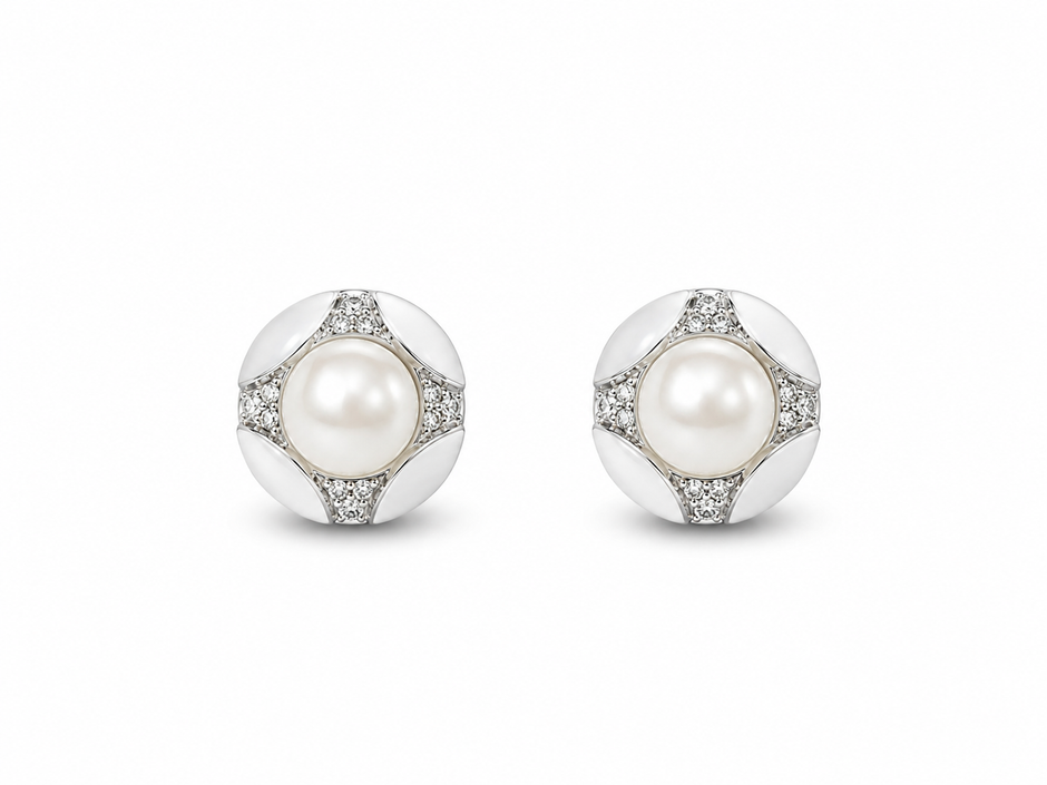 Fresh water pearl 9-10mm with mother of pearl earring and pendant alloy set
