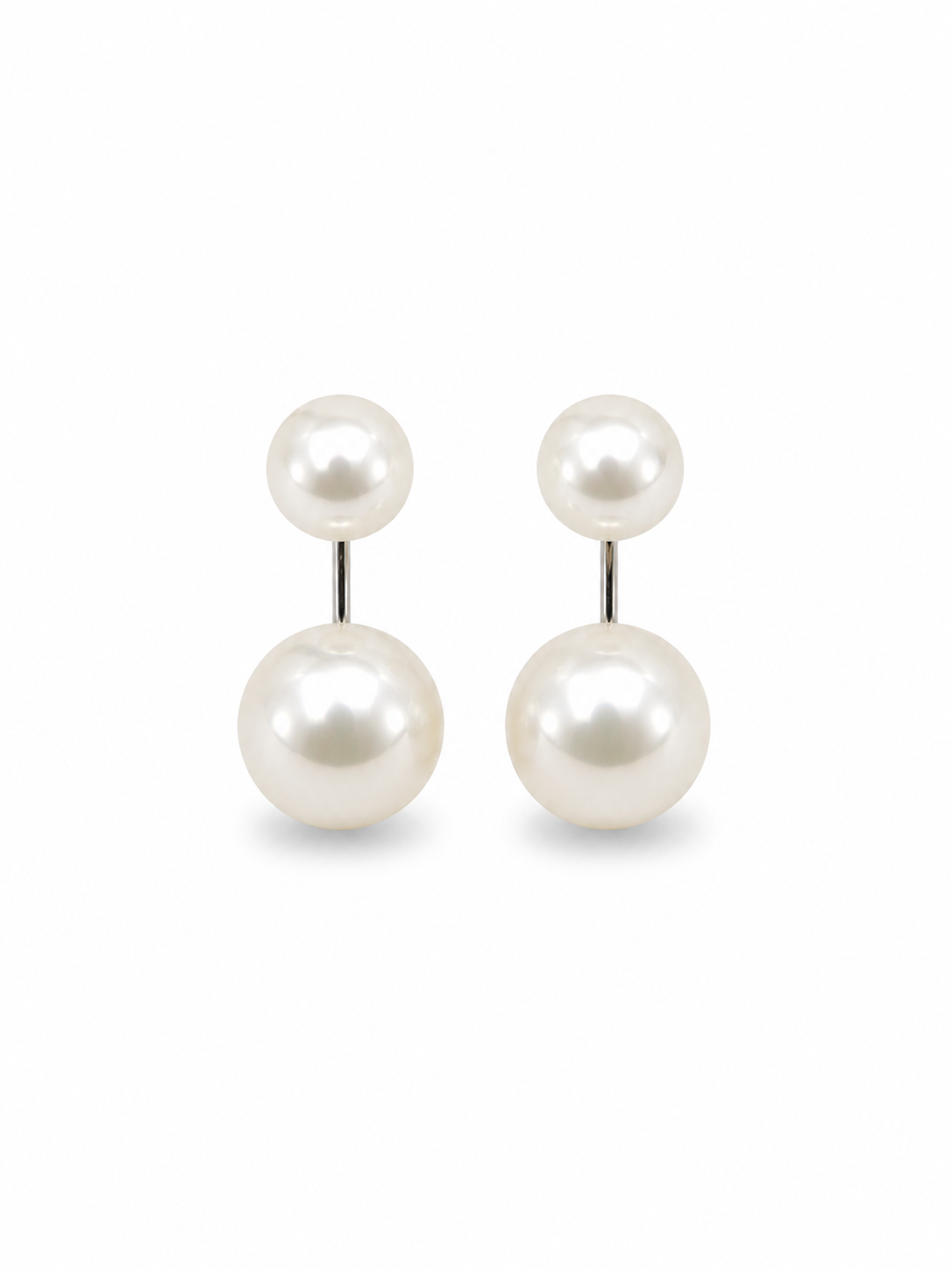Fresh Water Pearl Double Droop 925 Silver Earring