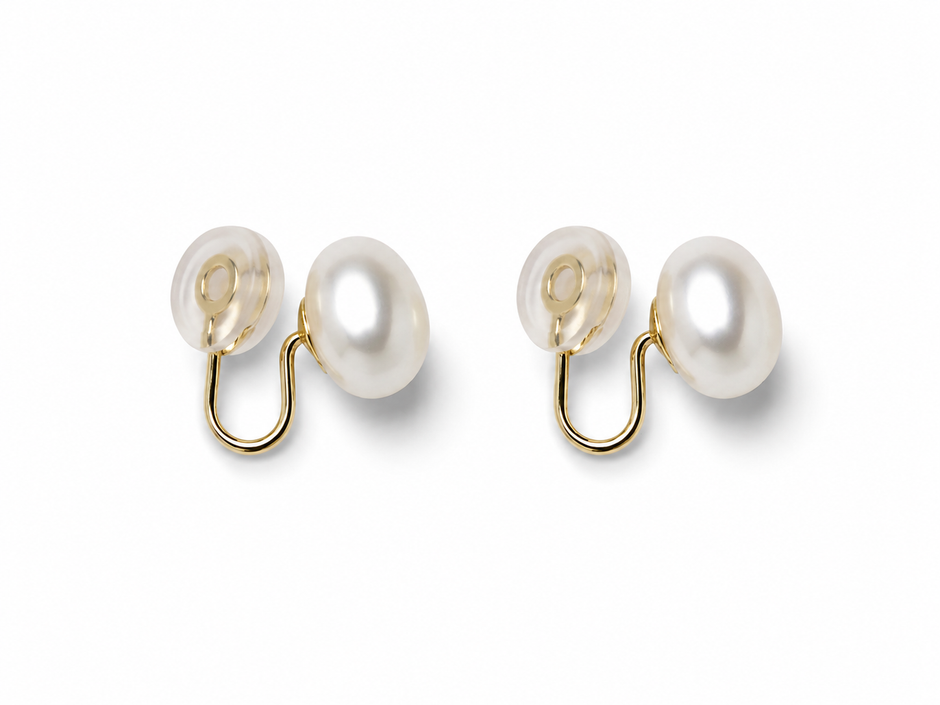 Fresh Water Pearl 11.5-12mm Alloy Clip Earring