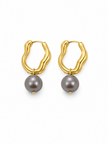 Pearl Shell With Stainless Steel Loop Earring
